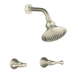 Kohler K 16214 4a bn Vibrant Brushed Nickel Revival Shower Faucet With Traditional Lever Handles And Standard Showerarm And Flan