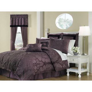 Lorenzo Purple 8 piece King size Comforter Set