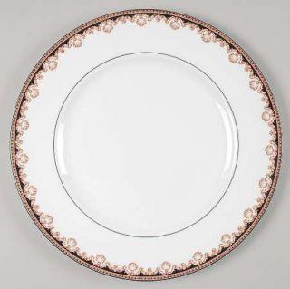 Wedgwood Medici Dinner Plate, Fine China Dinnerware   Tan Shells On Rim,Black Ba