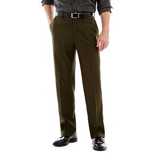 Haggar Original Slacks, Olive, Mens