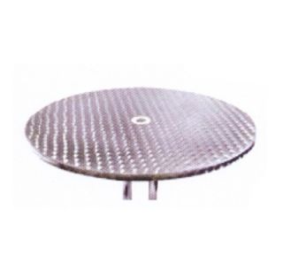 AAF 32 in Round Patio Table w/ Dining Height, & Umbrella Hole, Stainless Top & Frame