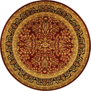 Lyndhurst Collection Persian Treasure Red/ Black Rug (8 Round) (RedPattern OrientalTip We recommend the use of a non skid pad to keep the rug in place on smooth surfaces.All rug sizes are approximate. Due to the difference of monitor colors, some rug co