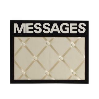 Melannco Messages French Memo Board (Black/whiteMaterials Plastic, fabric ribbonQuantity One (1)Setting IndoorDimensions 13 inches high x 16 inches wide x 1 inch thickWall mountable )