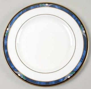 Lenox China Royal Kelly Salad Plate, Fine China Dinnerware   Blue & Green Band,