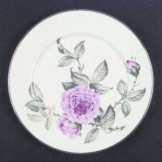 Manor House (USA) Venetian Rose (Smooth,Platinum Trim) Dinner Plate, Fine China