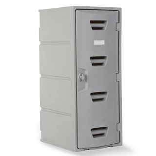 Remcon 1 Tier Rust Proof Plastic Locker   15X18x36 Opening   1 Locker Wide   With Flat Top   Gray