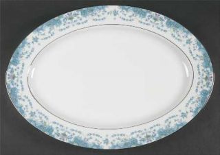 Lynnbrooke Blue Madeira 16 Oval Serving Platter, Fine China Dinnerware   Pink &