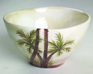 Tabletops Unlimited Bahamas Palm Coupe Cereal Bowl, Fine China Dinnerware   Palm