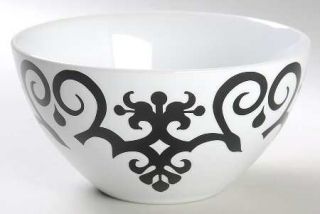 Roscher & Co Tuzani Collection Black Soup/Cereal Bowl, Fine China Dinnerware   B