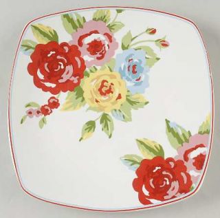 222 Fifth (PTS) New Country Square Salad Plate, Fine China Dinnerware   Floral,D