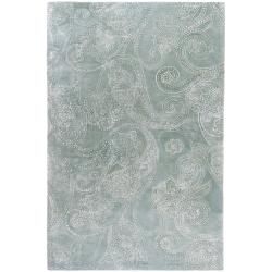 Candice Olson Hand tufted White Atalanta Paisley Print Wool Rug (9 X 13)