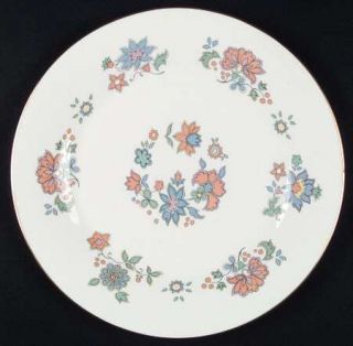 Royal Doulton Madrigal Dinner Plate, Fine China Dinnerware   Blue/Orange/Pink/Gr