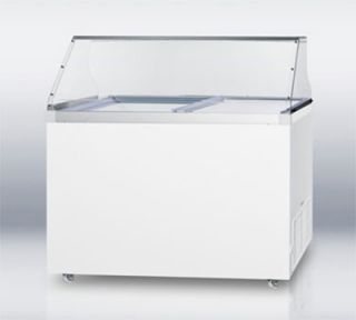 Summit Refrigeration Dipping Cabinet w/ Sneezeguard, Sliding Lids, Fluorescent Light & Manual Defrost