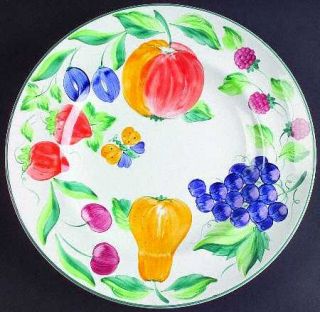 Presenttense Garden Party Dinner Plate, Fine China Dinnerware   Various Fruits,