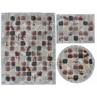 Cobble Stone Collection Beige Rug 3pc Set By Nourison (311 X 53) (53 X 53 Round) (710 X 106)