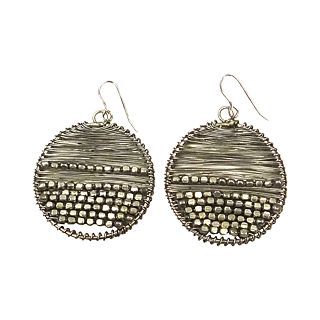 MIXIT Silver Tone Wire & Bead Earrings, Gray