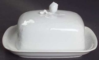 Kaiser Dubarry Rectangular Covered Butter, Fine China Dinnerware   White, Raised