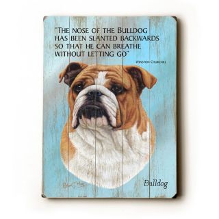 Artehouse Bulldog Light Blue Wooden Wall Art   14W x 20H in.   0004 3031 26
