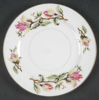 Hira China Encino Bread & Butter Plate, Fine China Dinnerware   Pink/Yellow Flow