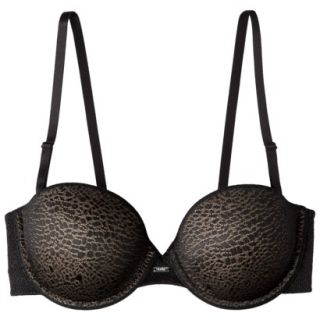 Self Expressions Womens i fit Animal Mesh Strapless Bra, 34C   Black with Body