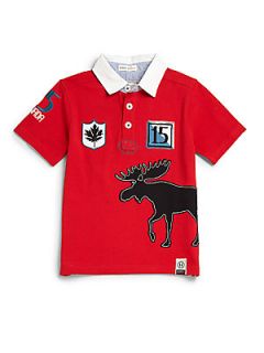 Hatley Toddlers & Little Boys Moose Rugby Shirt   Red