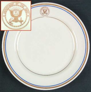 Shenango Us Navy Luncheon Plate, Fine China Dinnerware   Gold & Blue Band, Navy