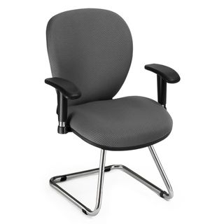 Ofm Comfyseat Upholstered Guest Chair (EbonyWeight capacity 250 lbsDimensions 42 inches high x29 inches wide x 30 inches deepSeat dimensions 19 inches long x 20 inches deepBack size 19 inches long x 21 inches deep )