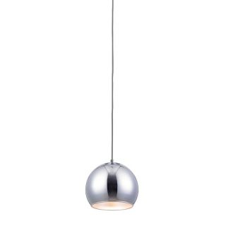 Bromi Design B4201 Wade Crome Round Light Pendant   7.90W in. Red/Chrome