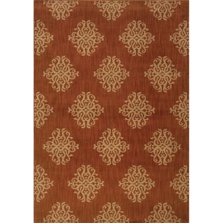 Indoor Orange/ Beige Area Rug (53 X 76)