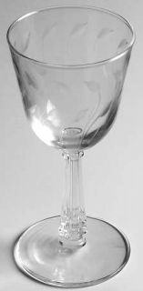 Libbey   Rock Sharpe Crystal Leaf Wine Glass   Stem #3002,Cut
