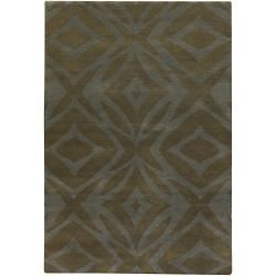 Hand knotted Mandara New Zealand Wool Rectangular Rug (79 X 106)