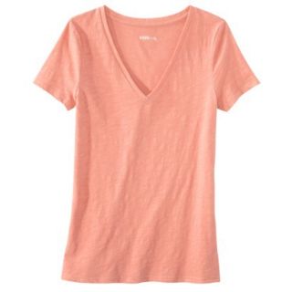 Womens Vintage V Neck Tee   Bahama Coral   S