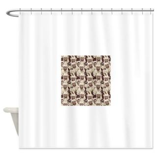  pug mural Shower Curtain  Use code FREECART at Checkout