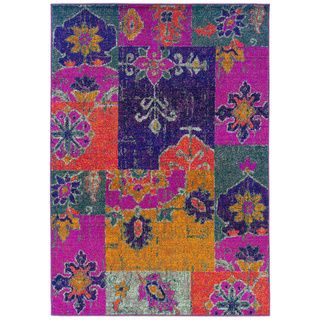 Kaleidoscope Pink/ Multicolored Polypropylene Area Rug (4 X 59)