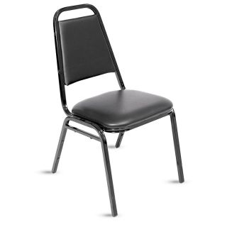Regency Vinyl Upholstered Cafeteria Chair   17X17x32 1/2   Black   Lot of 4