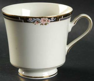 Mikasa Florisse Black Footed Cup, Fine China Dinnerware   Floral On Black&Gray B