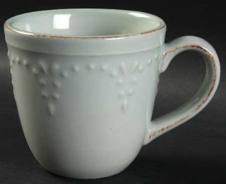 Signature Now And Then Mint Mug, Fine China Dinnerware   All Green,Embossed Bead