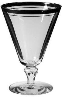 Libbey   Rock Sharpe Saturn Water Goblet   Stem #3004,Platinum Trim&Verge,H1297