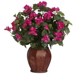 Silk Bougainvillea Plant With Vase