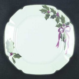 Los Angeles Holly Square Dinner Plate, Fine China Dinnerware   Laurie Gates, Hol