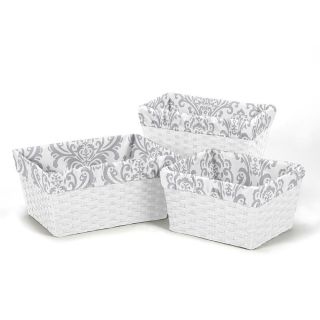 Sweet Jojo Designs Grey Damask Basket Liners (set Of 3) (Grey/ whiteFits baskets ranging from 6 inches x 8 inches to 12 inches x 16 inchesBaskets not includedGender UnisexMaterials 100 percent cottonDimensions 26.5 inches x 15.5 inches x 16 inchesCare 