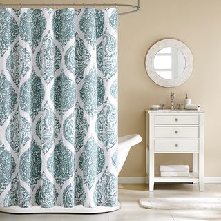 Abigail Modern Paisley Cotton Shower Curtain