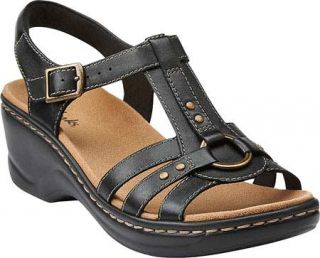 Womens Clarks Lexi Sumac   Black Leather Sandals