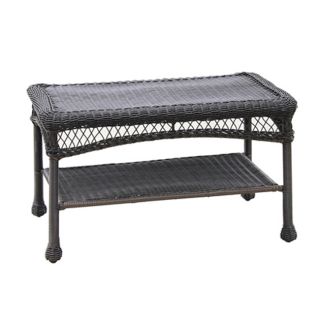Wicker Patio Coffee Table (Espresso, white, honey, blackMaterials Resin wickerFinish Hand craftedWeather resistantDimensions 17 inches high x 28.5 inches wide x 17 inches deepWeight 16 poundsMinor assembly required )