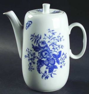 Royal Worcester Rhapsody Coffee Pot & Lid, Fine China Dinnerware   Porcelain, Bl