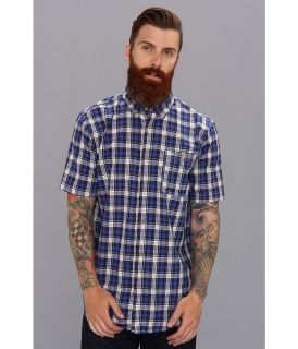 UNIONBAY Austin Plaid Woven Shirt Mens Short Sleeve Button Up (Blue)
