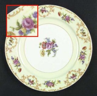 Noritake Ramona Dinner Plate, Fine China Dinnerware   Tan Scrolls,Florals Rim &