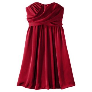 TEVOLIO Womens Plus Size Satin Strapless Dress   Red Stoplight   28W