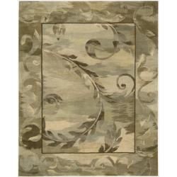 Nourison Hand tufted Reflections Beige Wool Rug (86 X 116)