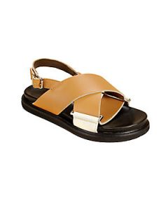 Toddlers & Little Girls Leather Sandals   Tan